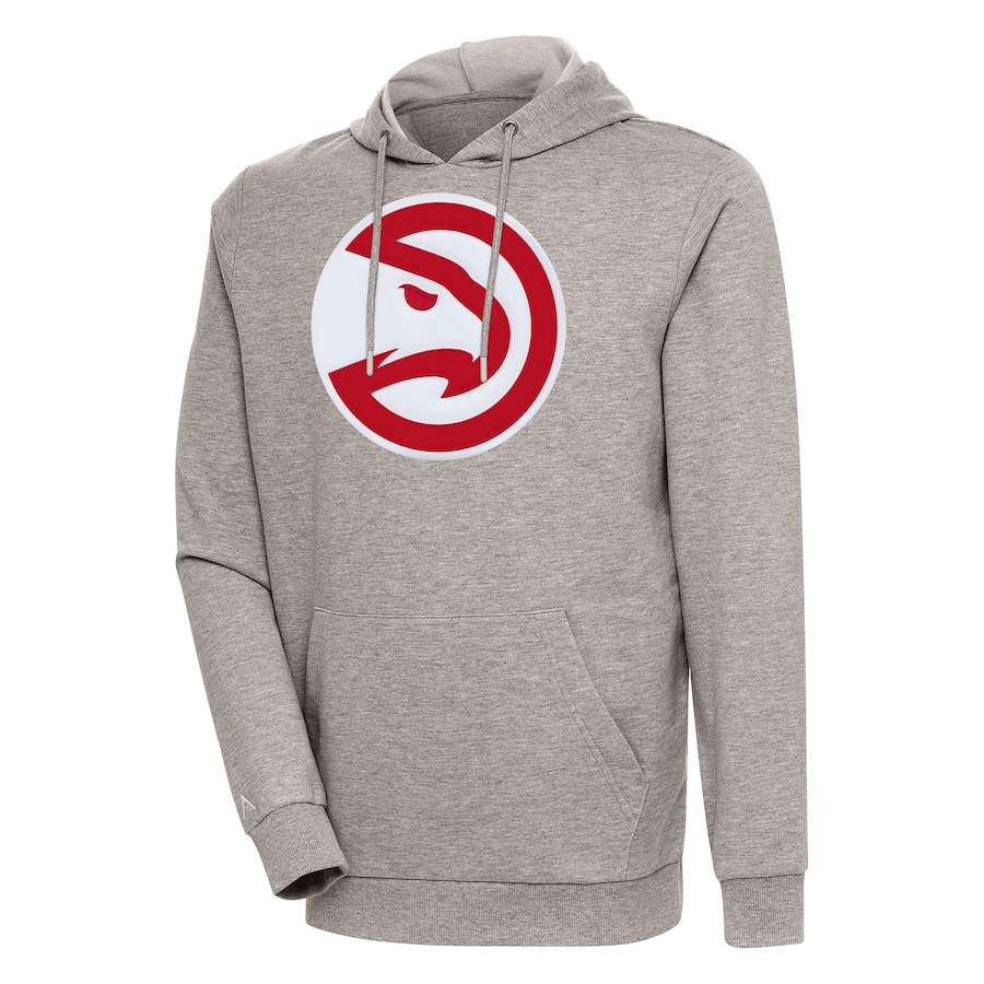 Men's Atlanta Hawks Antigua Oatmeal Action Pullover Hoodie Men's Atlanta Hawks Antigua Oatmeal Action Pullover Hoodie