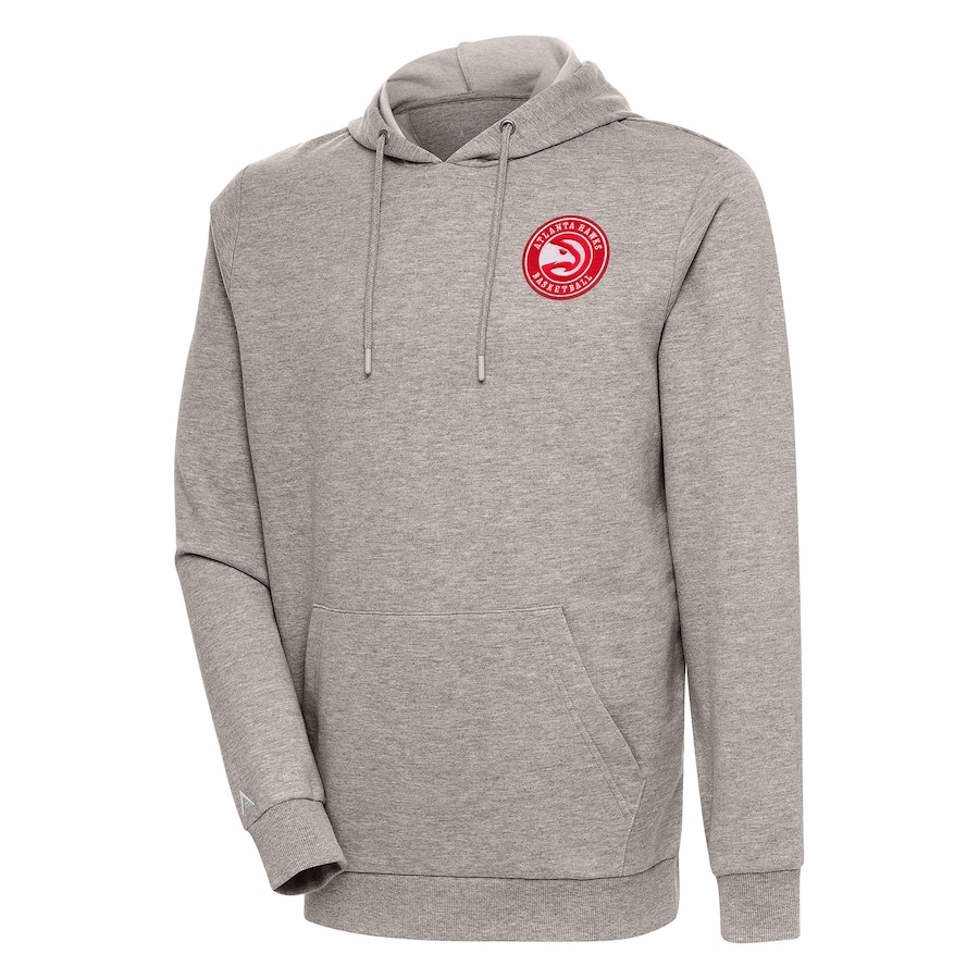Men's Atlanta Hawks Antigua Oatmeal Action Pullover Hoodie Men's Atlanta Hawks Antigua Oatmeal Action Pullover Hoodie