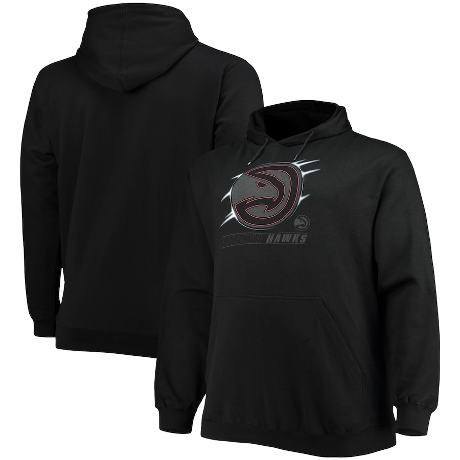 Men's Atlanta Hawks Black Big & Tall Pop Pullover Hoodie Men's Atlanta Hawks Black Big & Tall Pop Pullover Hoodie