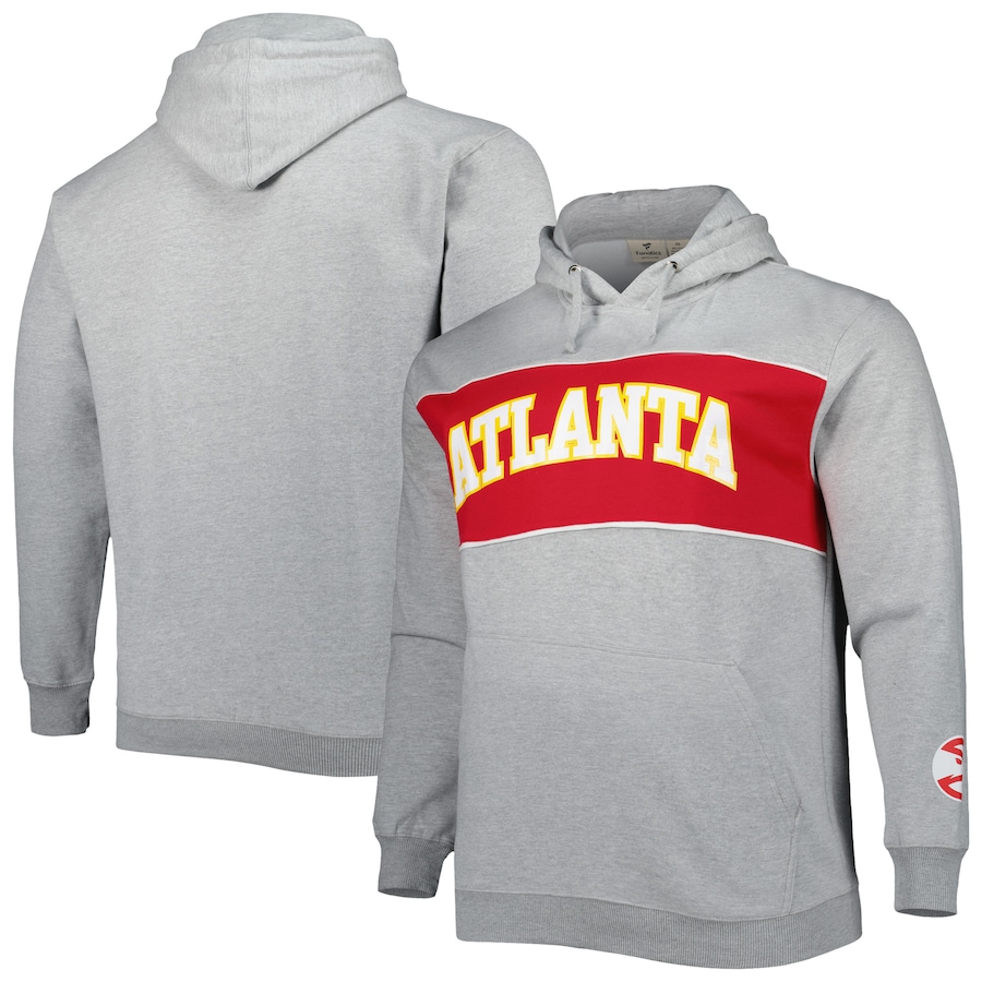 Men's Atlanta Hawks Heather Gray Big & Tall Wordmark Pullover Hoodie