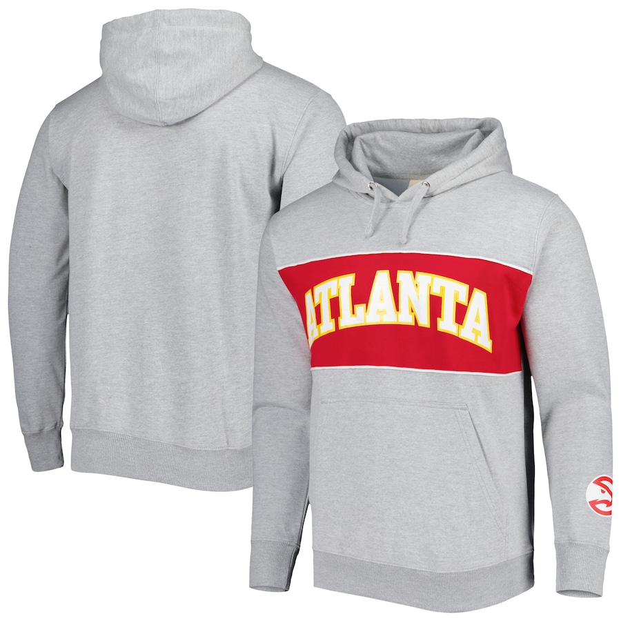 Men's Atlanta Hawks Heather Gray Wordmark French Terry Pullover Hoodie Men's Atlanta Hawks Heather Gray Wordmark French Terry Pullover Hoodie
