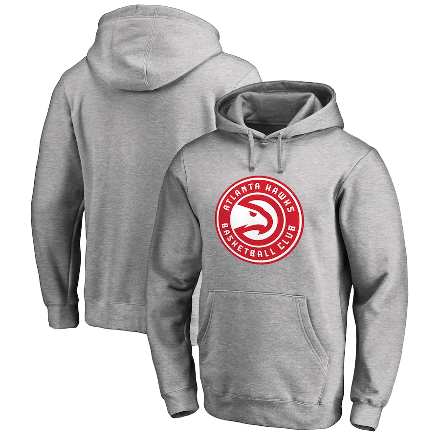 Men's Atlanta Hawks Heather Gray Primary Logo Pullover Hoodie Men's Atlanta Hawks Heather Gray Primary Logo Pullover Hoodie