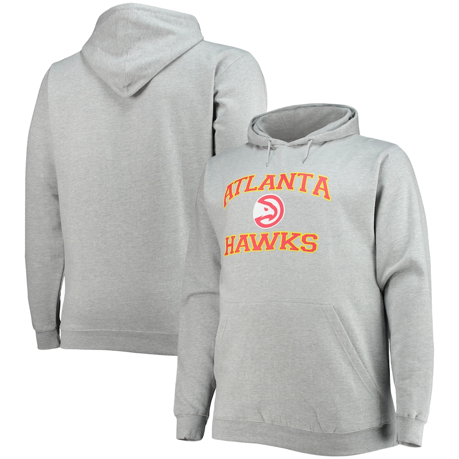 Men's Atlanta Hawks Heathered Gray Big & Tall Heart & Soul Pullover Hoodie Men's Atlanta Hawks Heathered Gray Big & Tall Heart & Soul Pullover Hoodie