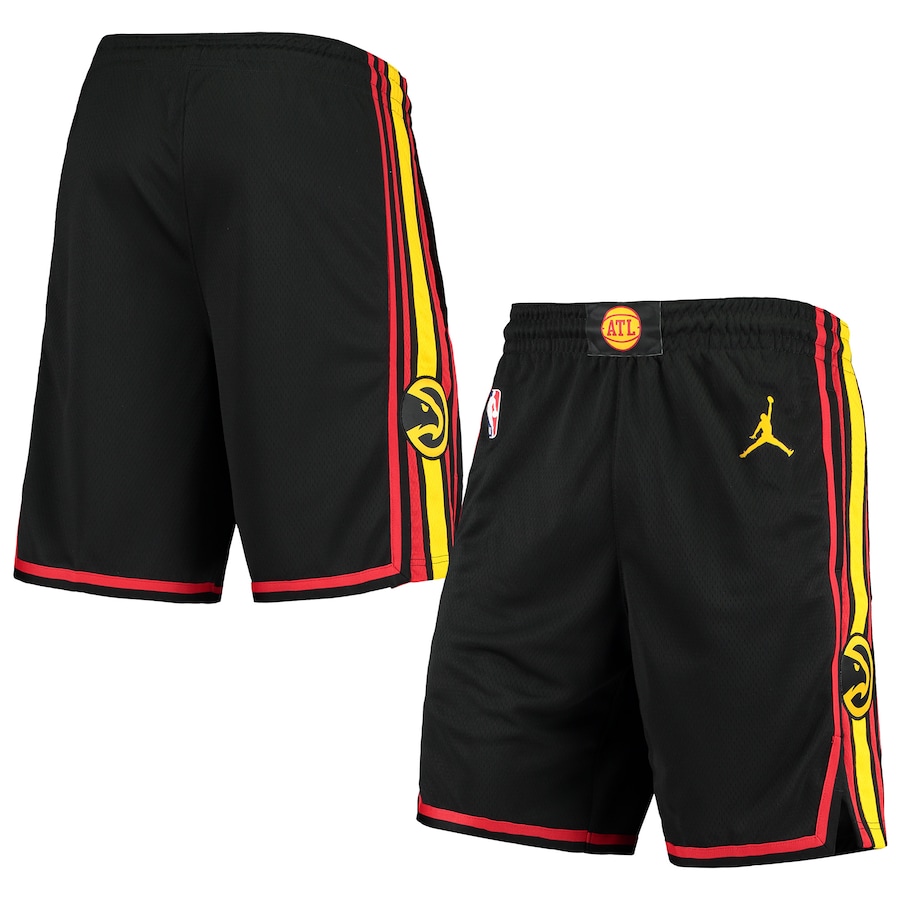 Men's Atlanta Hawks Jordan Brand Black/Red 2020/21 Association Edition Performance Swingman Shorts