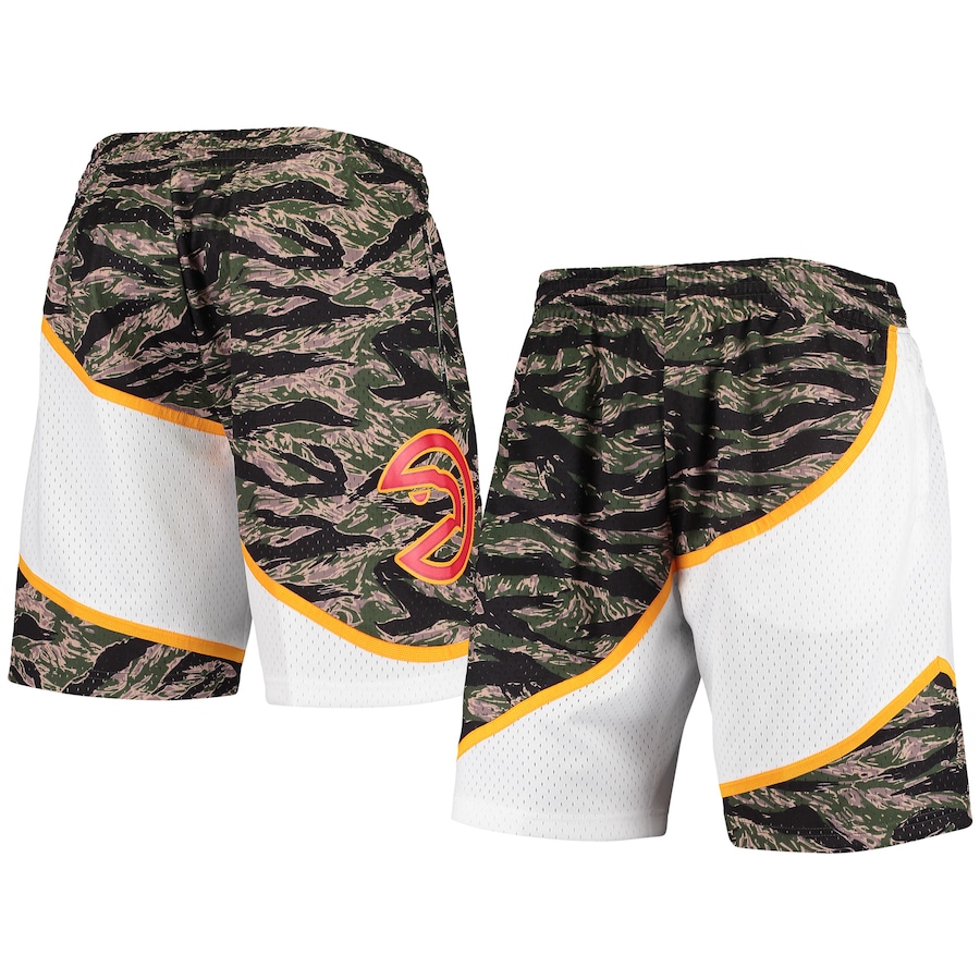 Men's Atlanta Hawks Mitchell & Ness Camo Hardwood Classics Tiger Shorts