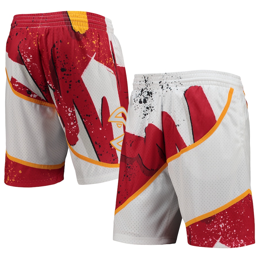Men's Atlanta Hawks Mitchell & Ness White Hardwood Classics 1986 Hyper Hoops Swingman Shorts