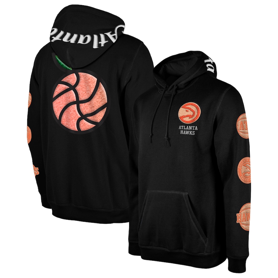 Men's Atlanta Hawks New Era Black 2022/23 City Edition Elite Pack Pullover Hoodie Men's Atlanta Hawks New Era Black 2022/23 City Edition Elite Pack Pullover Hoodie