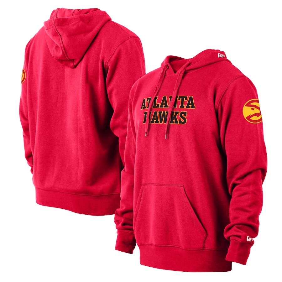 Men's Atlanta Hawks New Era Red 2021/22 City Edition Pullover Hoodie Men's Atlanta Hawks New Era Red 2021/22 City Edition Pullover Hoodie