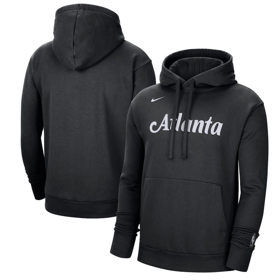 Men's Atlanta Hawks NBA Black 2022/23 City Edition Essential Pullover Hoodie Men's Atlanta Hawks NBA Black 2022/23 City Edition Essential Pullover Hoodie