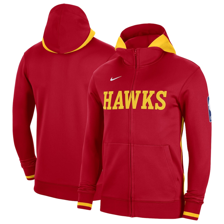 Men's Atlanta Hawks NBA Red Authentic Showtime Performance Full-Zip Hoodie Men's Atlanta Hawks NBA Red Authentic Showtime Performance Full-Zip Hoodie