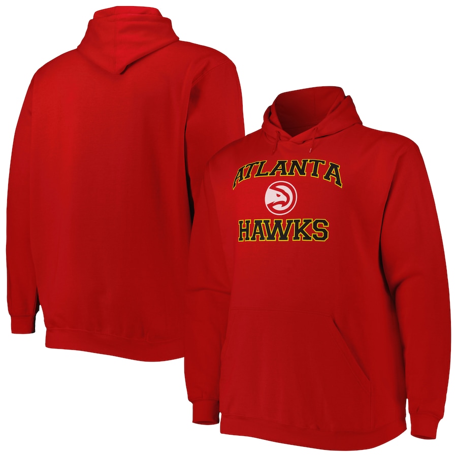 Men's Atlanta Hawks Red Big & Tall Heart & Soul Pullover Hoodie Men's Atlanta Hawks Red Big & Tall Heart & Soul Pullover Hoodie