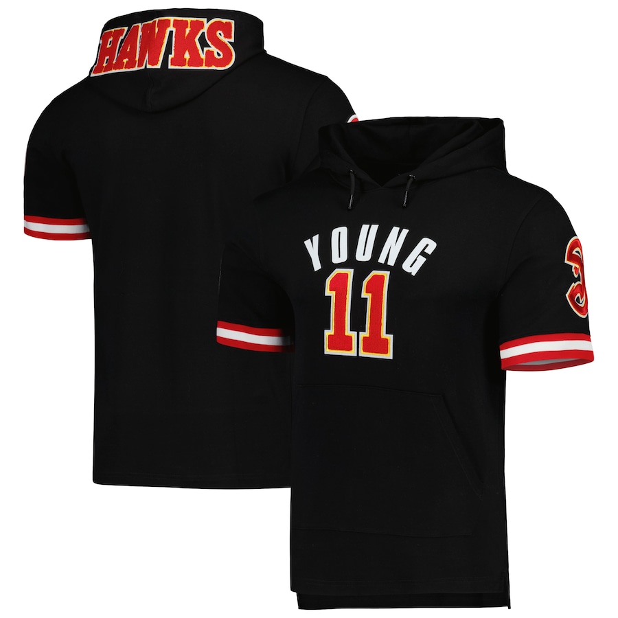 Men's Atlanta Hawks Trae Young Pro Standard Black Name & Number Short Sleeve Pullover Hoodie Men's Atlanta Hawks Trae Young Pro Standard Black Name & Number Short Sleeve Pullover Hoodie