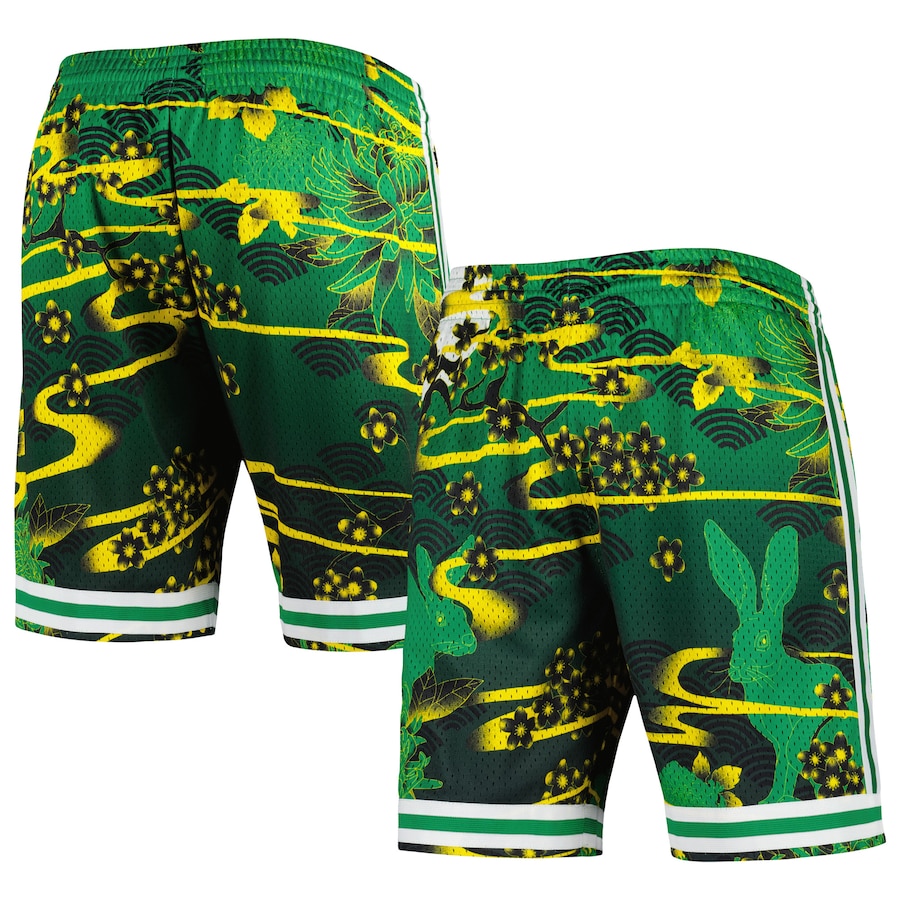 Men's Boston Celtics Mitchell & Ness Kelly Green Lunar New Year Swingman Shorts Men's Boston Celtics Mitchell & Ness Kelly Green Lunar New Year Swingman Shorts