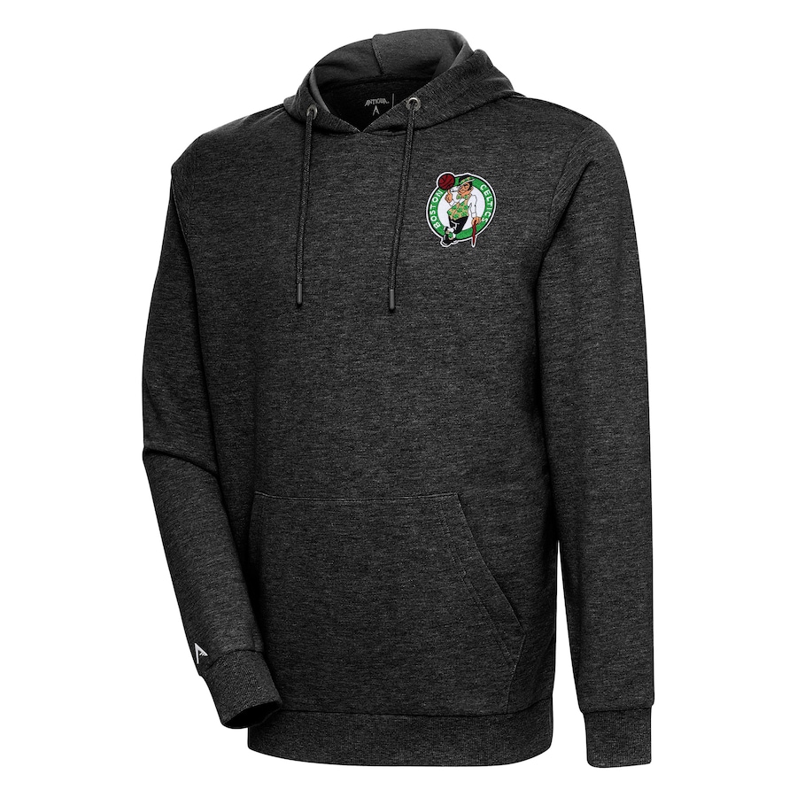 Men's Boston Celtics Antigua Heather Black Action Pullover Hoodie