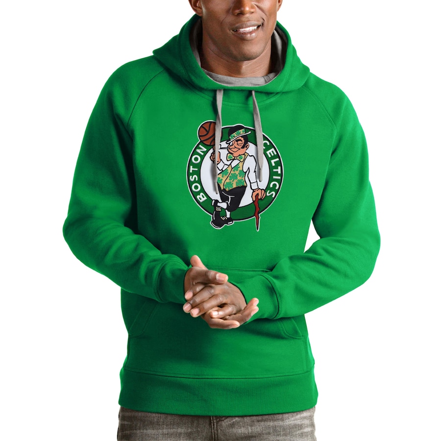 Men's Boston Celtics Antigua Kelly Green Logo Victory Pullover Hoodie