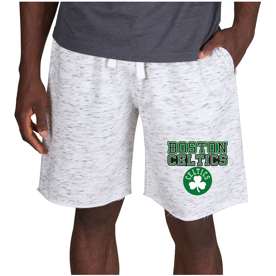 Men's Boston Celtics Concepts Sport White/Charcoal Alley Fleece Shorts