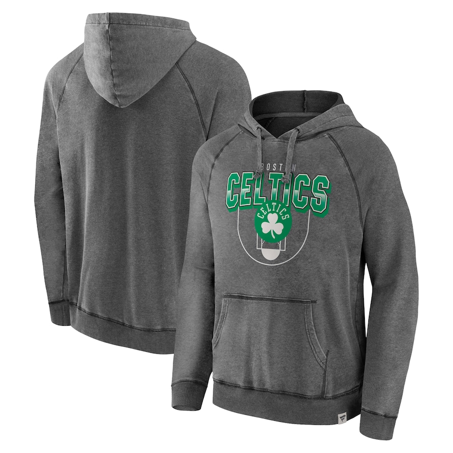 Men's Boston Celtics Gray Acquisition True Classics Vintage Snow Wash Pullover Hoodie