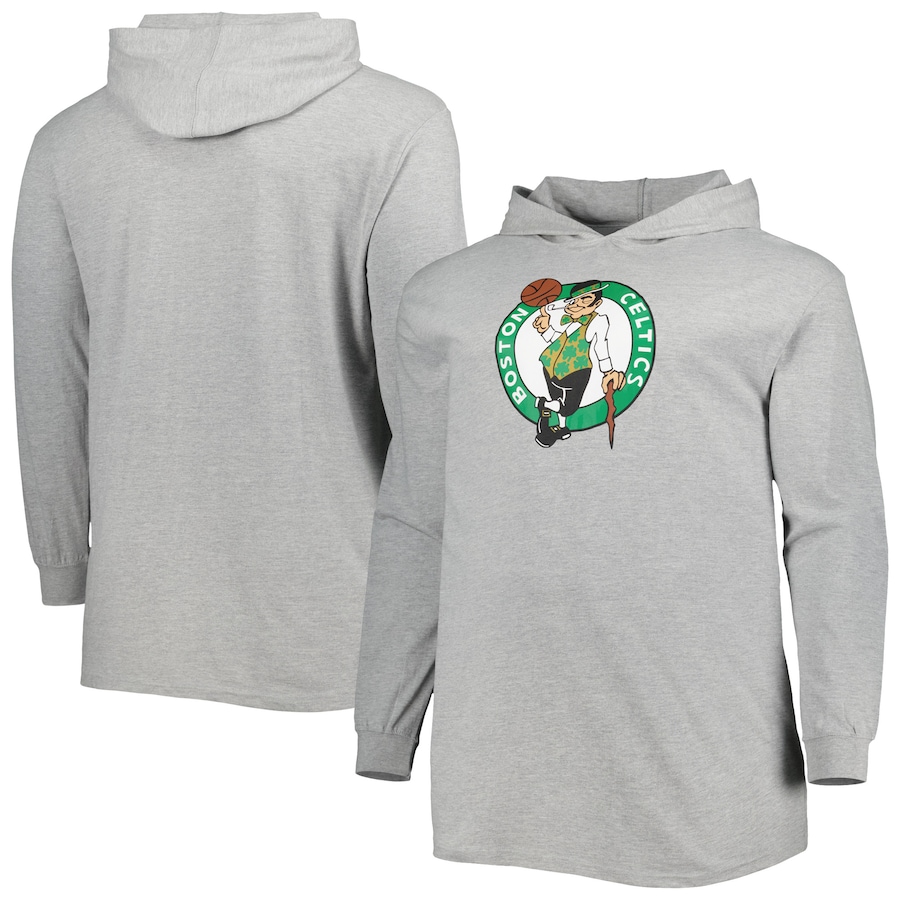 Men's Boston Celtics Heather Gray Big & Tall Pullover Hoodie