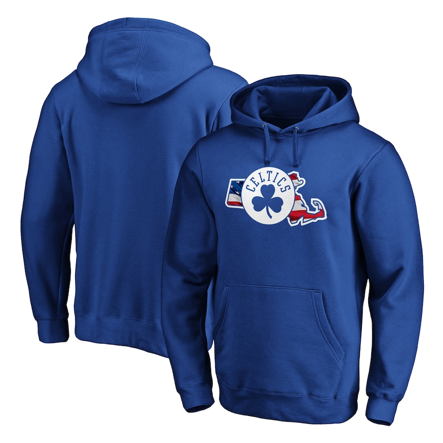 Men's Boston Celtics Royal Banner State Pullover Hoodie