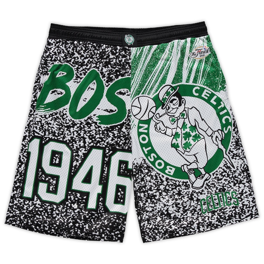 Men's Boston Celtics Mitchell & Ness Black Big & Tall Hardwood Classics Jumbotron Shorts Men's Boston Celtics Mitchell & Ness Black Big & Tall Hardwood Classics Jumbotron Shorts