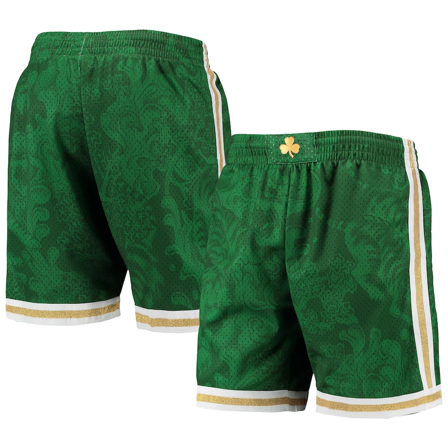 Men's Boston Celtics Mitchell & Ness Kelly Green Hardwood Classics Lunar New Year Swingman Shorts