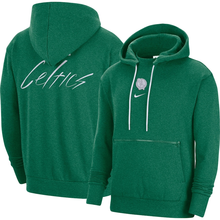 Men's Boston Celtics NBA Heather Kelly Green Courtside Versus Flight Pullover Hoodie