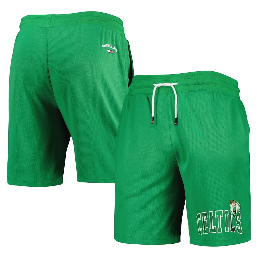 Men's Boston Celtics Tommy Jeans Kelly Green Mike Mesh Basketball Shorts