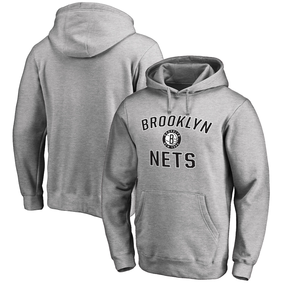 Men's Brooklyn Nets Ash Victory Arch Pullover Hoodie