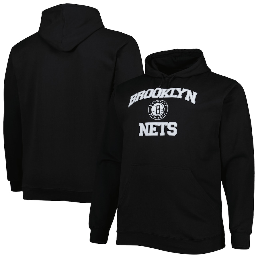 Men's Brooklyn Nets Black Big & Tall Heart & Soul Pullover Hoodie