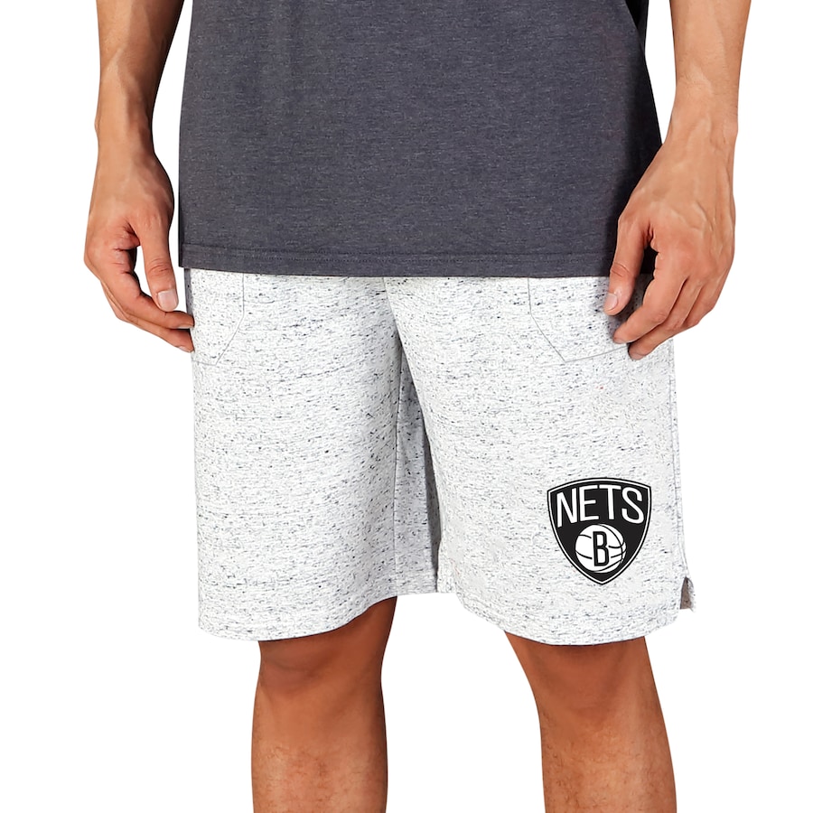 Men's Brooklyn Nets Concepts Sport White/Charcoal Throttle Knit Jam Shorts