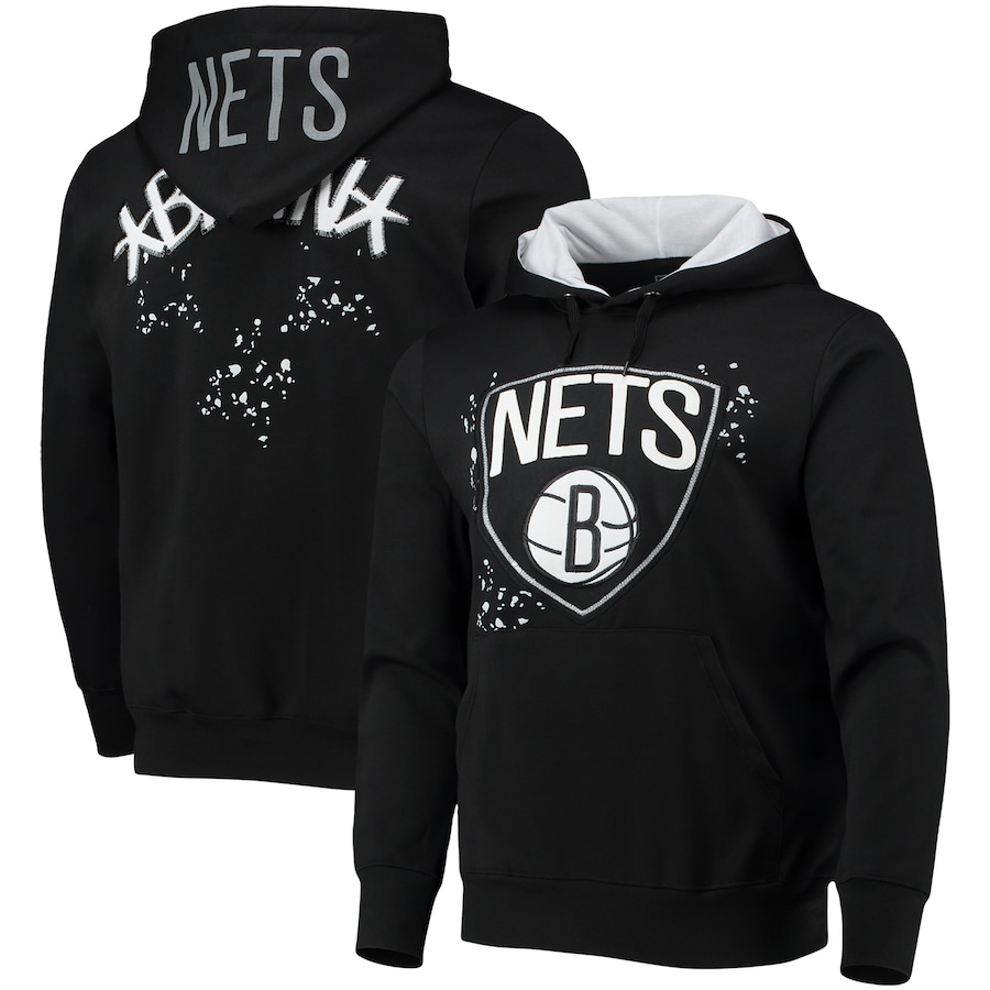 Men's Brooklyn Nets FISSL Black Confetti Pullover Hoodie
