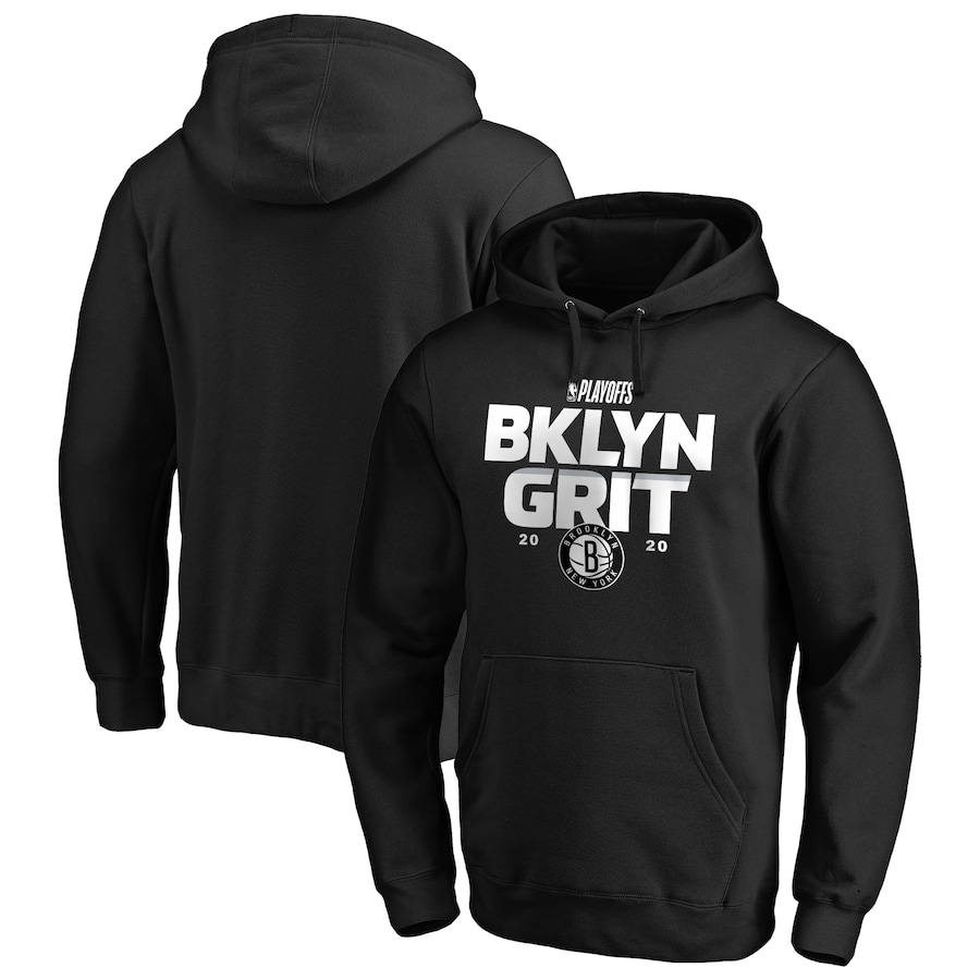Men's Brooklyn Nets Black 2020 NBA Playoffs Bound Tip Off Pullover Hoodie Men's Brooklyn Nets Black 2020 NBA Playoffs Bound Tip Off Pullover Hoodie