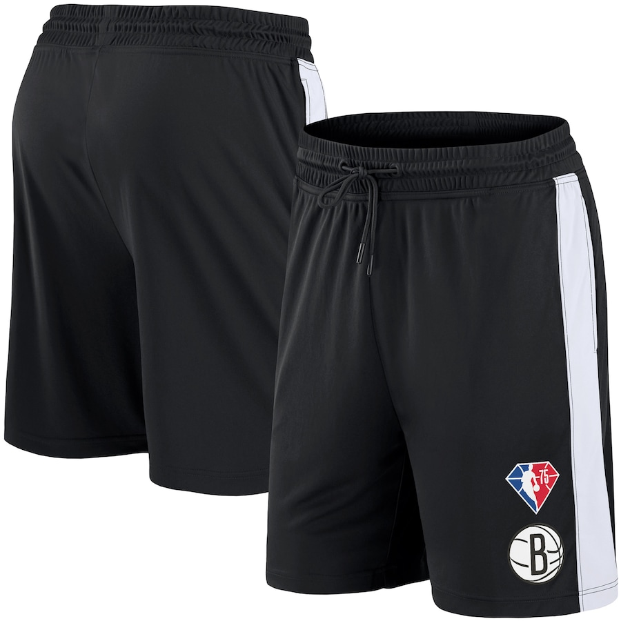 Men's Brooklyn Nets Black 75th Anniversary Downtown Performance Practice Shorts