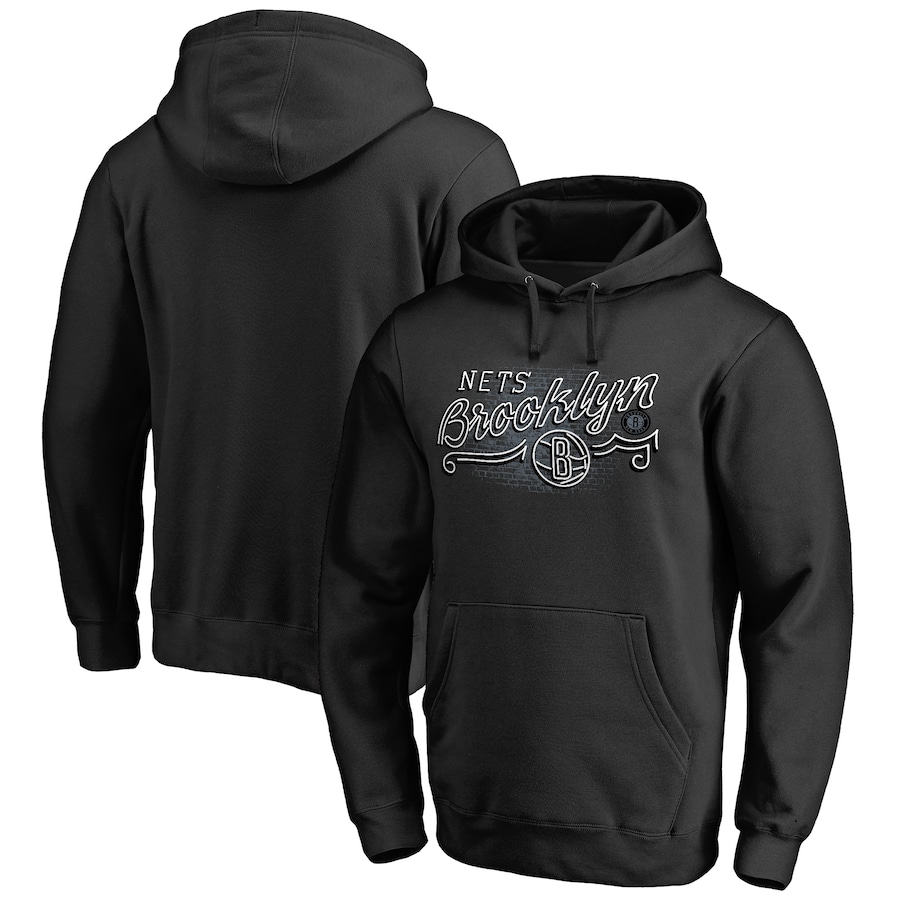 Men's Brooklyn Nets Black Hometown Collection Neon Lights Pullover Hoodie Men's Brooklyn Nets Black Hometown Collection Neon Lights Pullover Hoodie