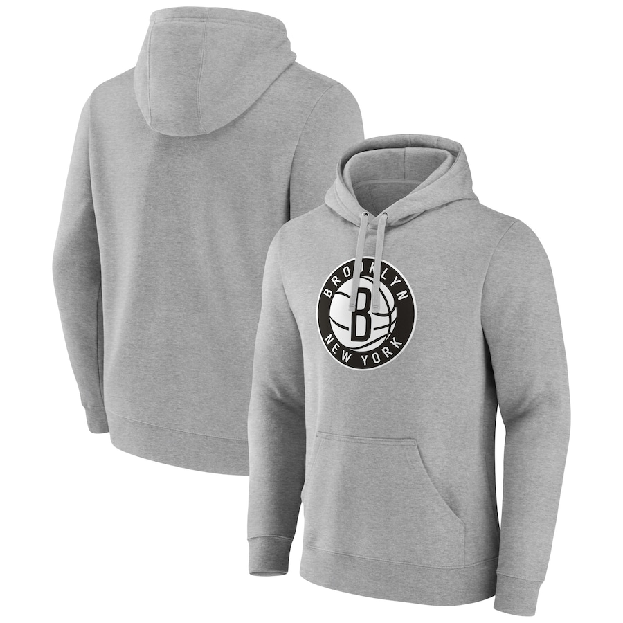 Men's Brooklyn Nets Gray Alternate Logo Pullover Hoodie