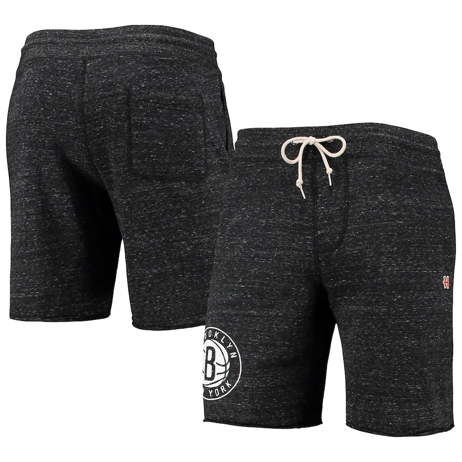 Men's Brooklyn Nets Homage Charcoal Primary Logo Tri-Blend Sweat Shorts
