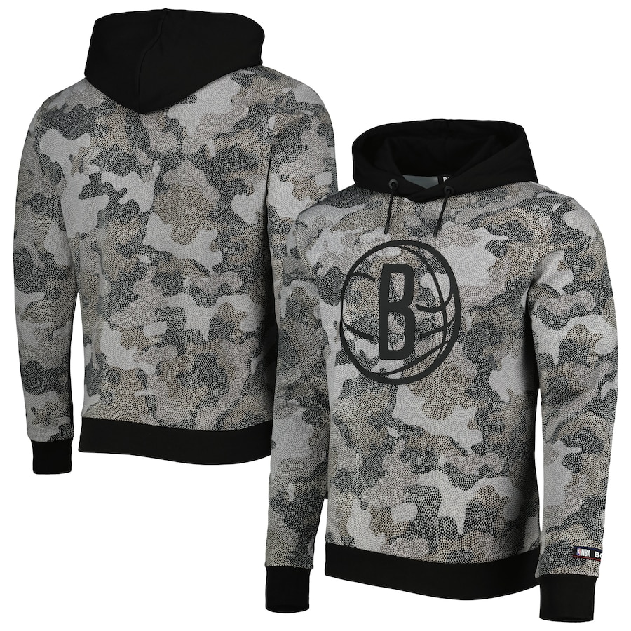 Men's Brooklyn Nets Hugo Boss Black Camo Pullover Hoodie