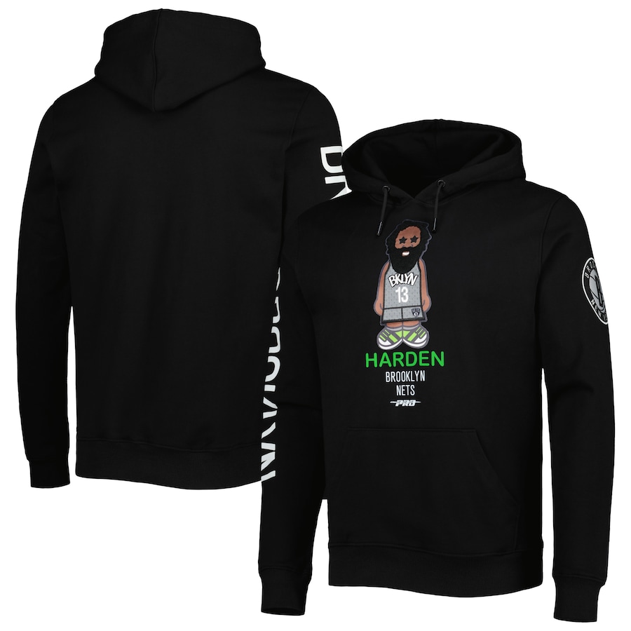 Men's Brooklyn Nets James Harden Pro Standard Black Mini Player Graphic Pullover Hoodie