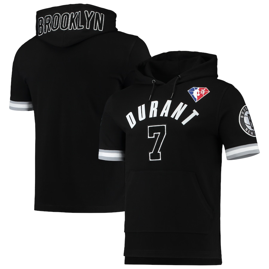 Men's Brooklyn Nets Kevin Durant Pro Standard Black Name & Number Short Sleeve Pullover Hoodie