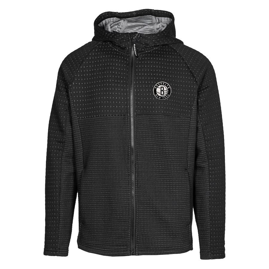Men's Brooklyn Nets Levelwear Black Durham Insignia Full-Zip Hoodie