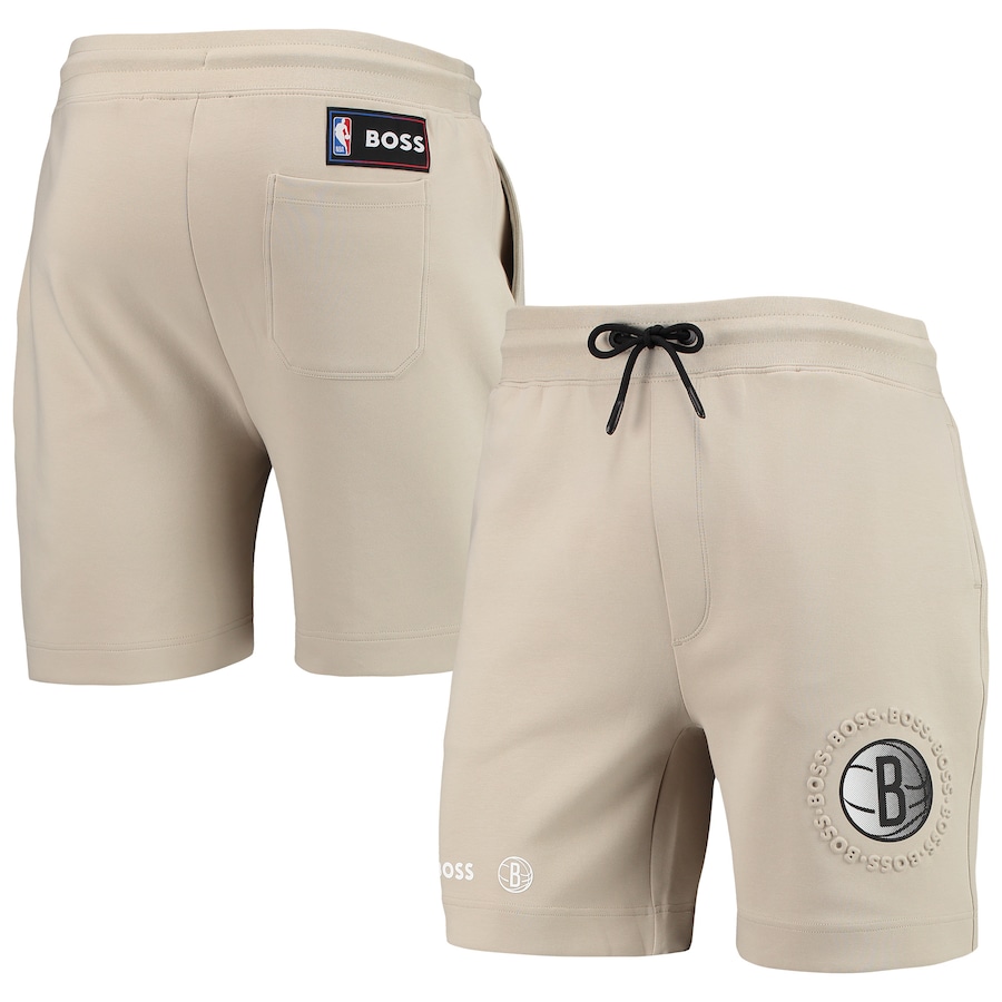 Men's Brooklyn Nets NBA x Hugo Boss Oatmeal Slam Shorts