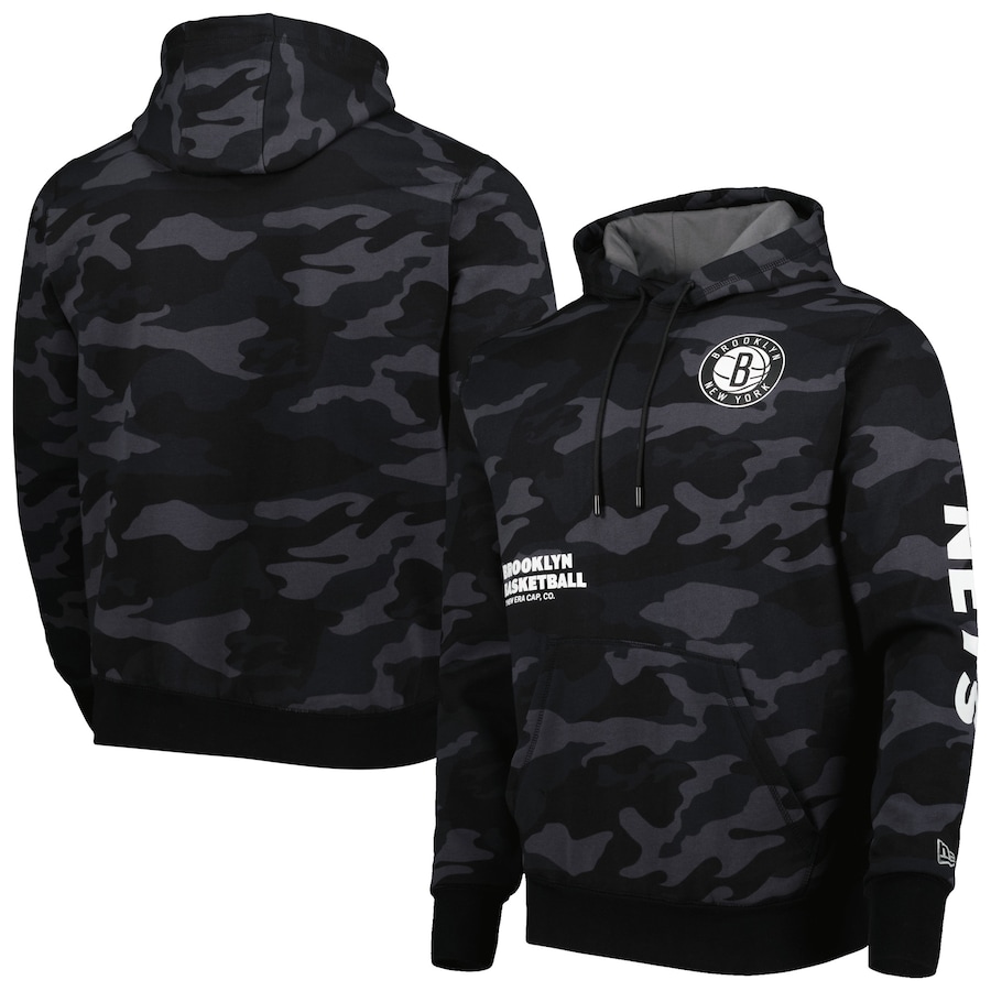 Men's Brooklyn Nets New Era Black/Camo Tonal Pullover Hoodie