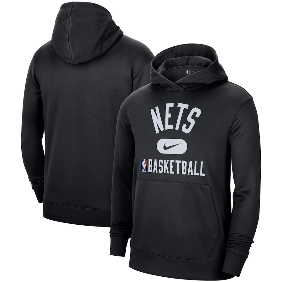 Men's Brooklyn Nets NBA Black 2021-2022 Spotlight On Court Performance Practice Pullover Hoodie