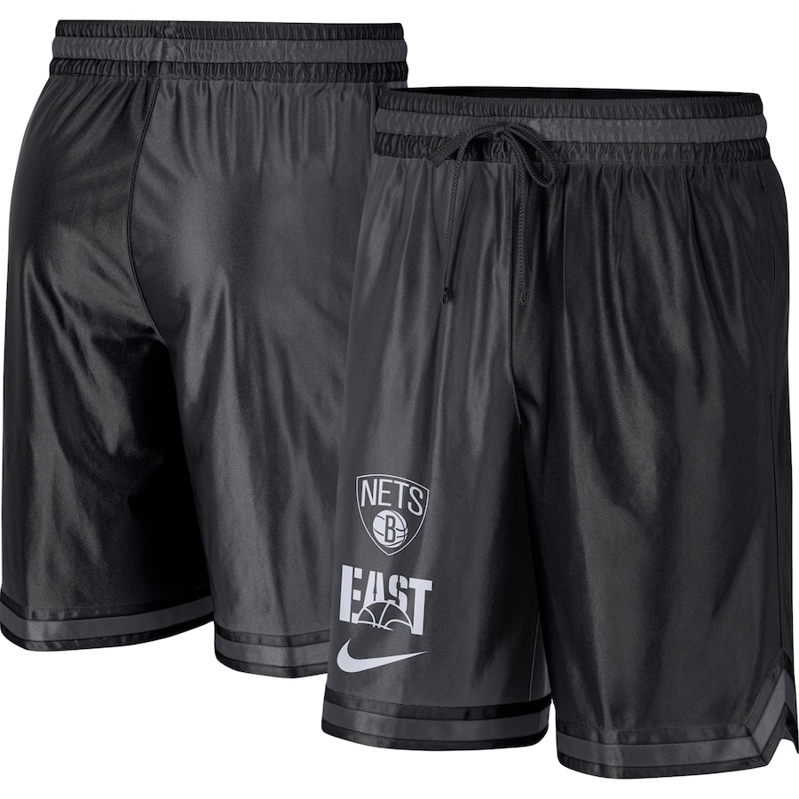 Men's Brooklyn Nets NBA Black/Anthracite Courtside Versus Force Split DNA Performance Shorts