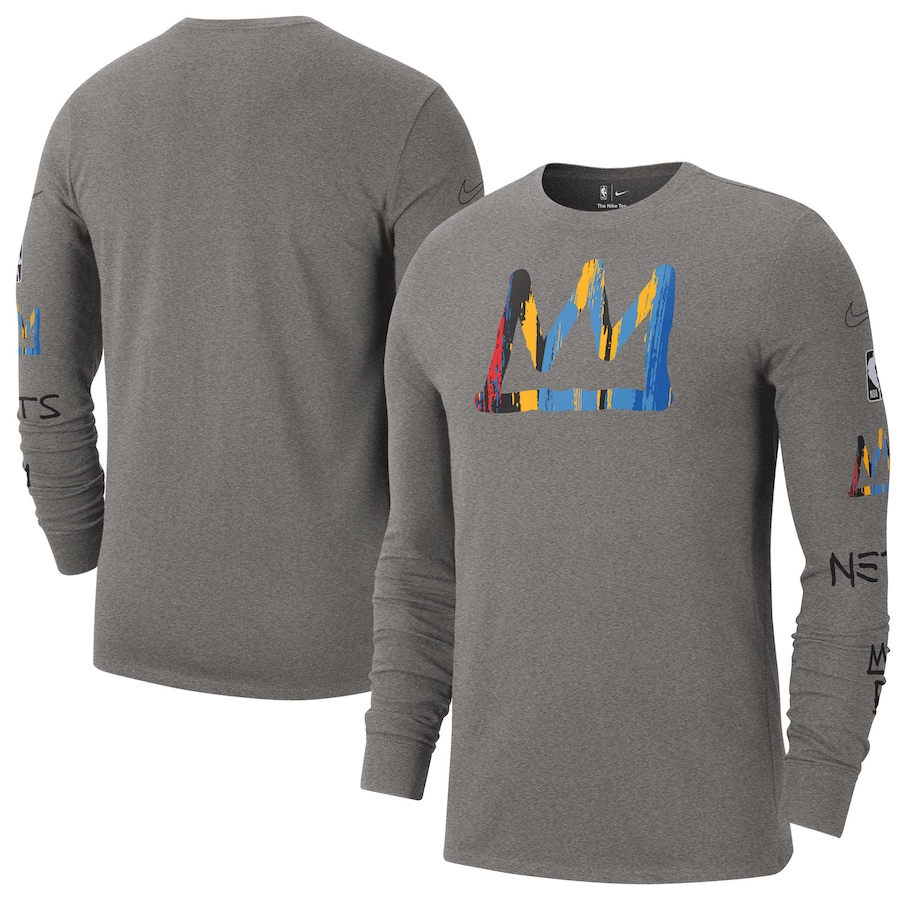 Men's Brooklyn Nets NBA Heather Charcoal 2022/23 City Edition Essential Expressive Long Sleeve T-Shirt Men's Brooklyn Nets NBA Heather Charcoal 2022/23 City Edition Essential Expressive Long Sleeve T-Shirt