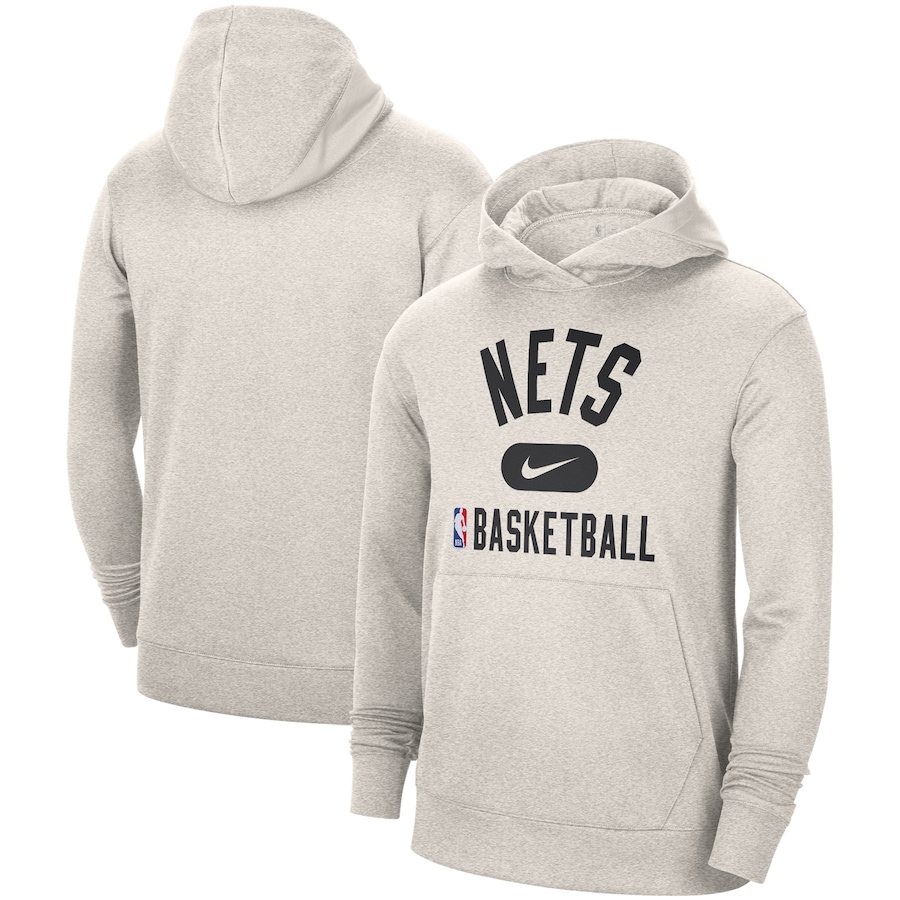 Men's Brooklyn Nets NBA White 2021-2022 Spotlight On Court Performance Practice Pullover Hoodie
