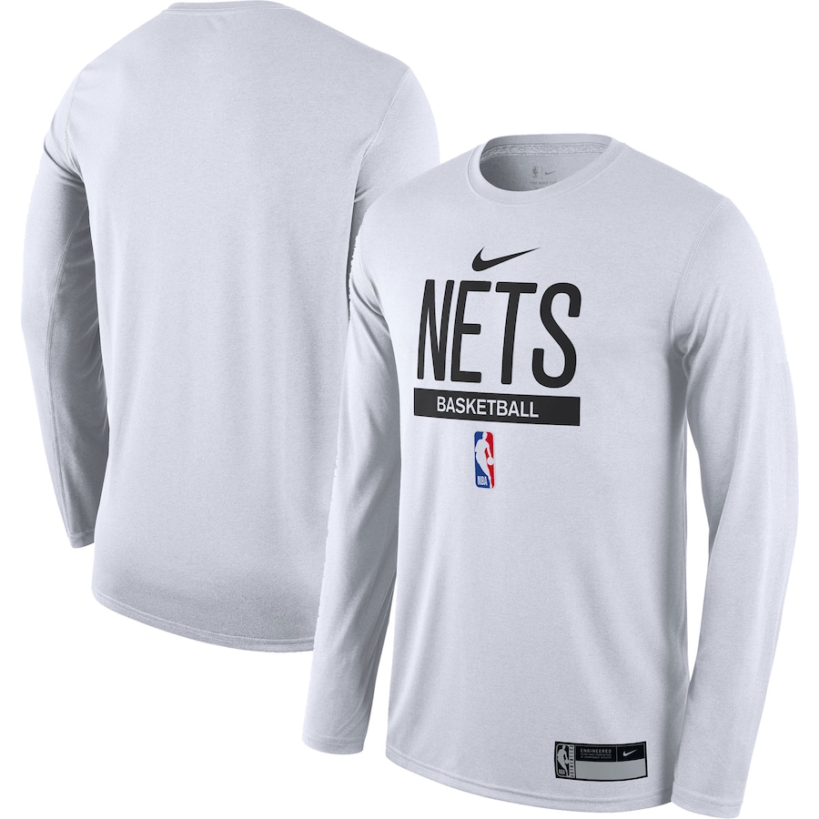 Men's Brooklyn Nets NBA White 2022/23 Legend On-Court Practice Performance Long Sleeve T-Shirt Men's Brooklyn Nets NBA White 2022/23 Legend On-Court Practice Performance Long Sleeve T-Shirt