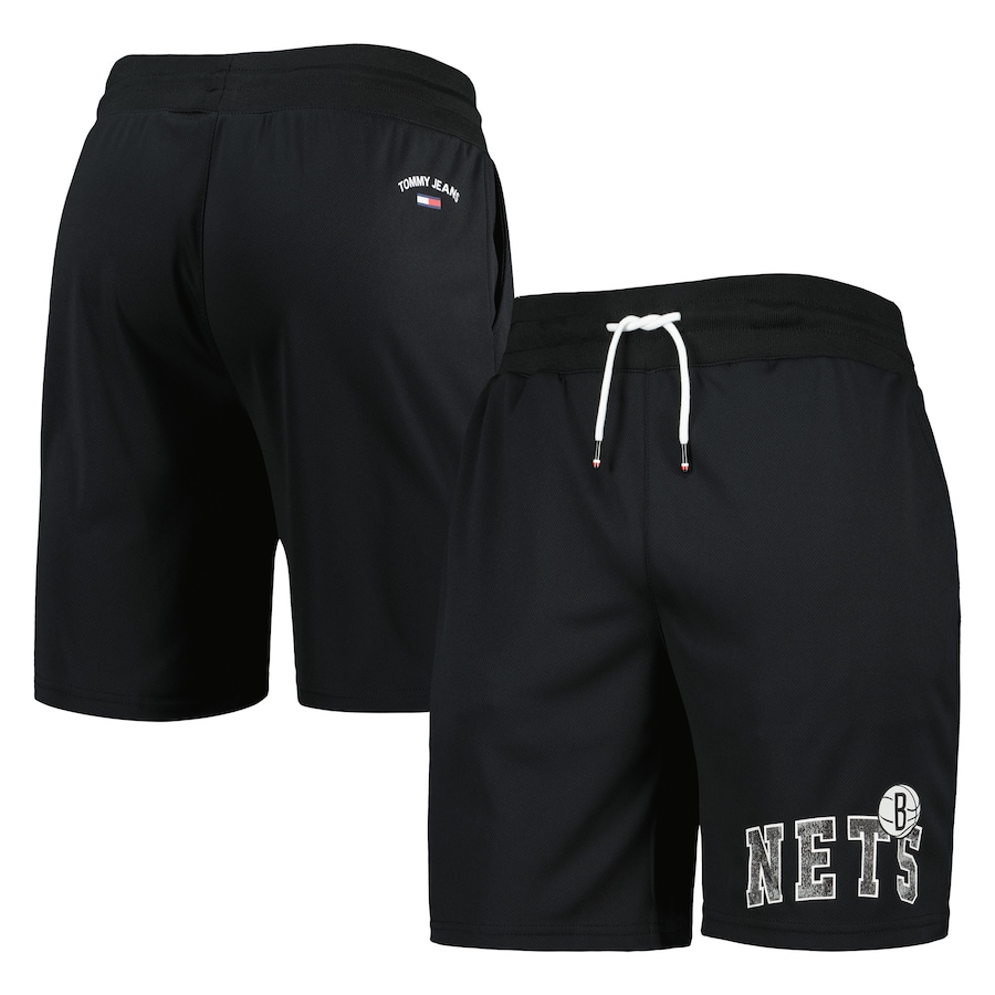 Men's Brooklyn Nets Tommy Jeans Black Mike Mesh Basketball Shorts