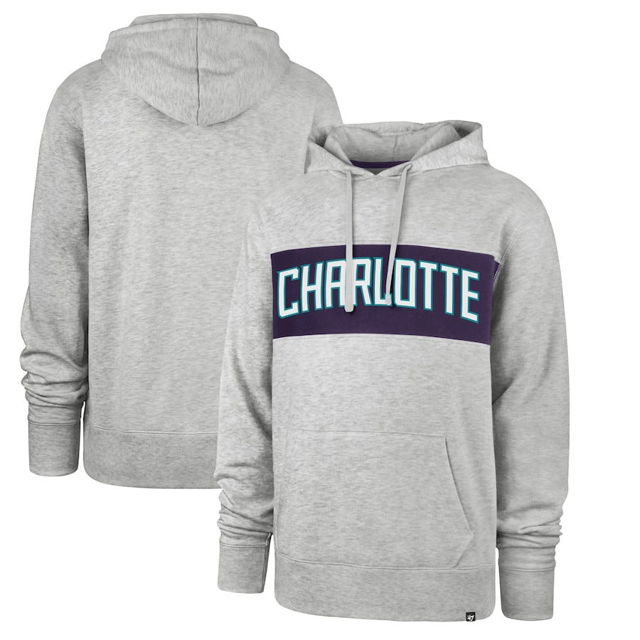 Men's Charlotte Hornets 47 Gray 2021/22 City Edition Wordmark Chest Pass Pullover Hoodie Men's Charlotte Hornets 47 Gray 2021/22 City Edition Wordmark Chest Pass Pullover Hoodie