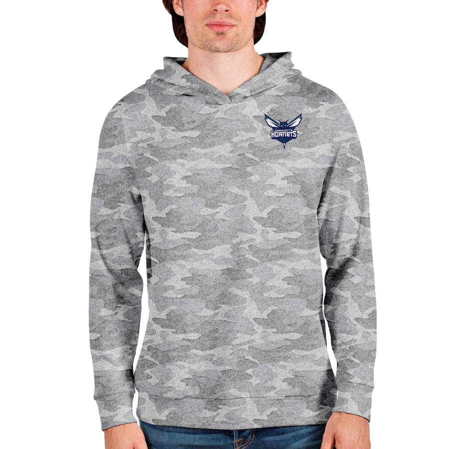 Men's Charlotte Hornets Antigua Camo Absolute Pullover Hoodie Men's Charlotte Hornets Antigua Camo Absolute Pullover Hoodie